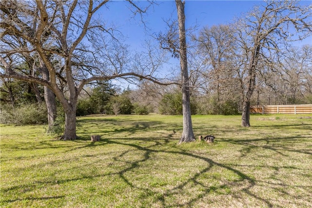 view of yard featuring fence