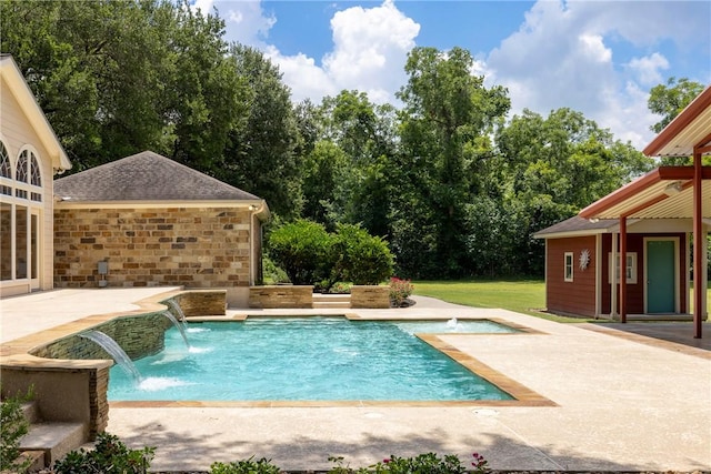 2629 Benton Dr, Brenham, TX 77833 - swimming pool with a patio and an outdoor structure