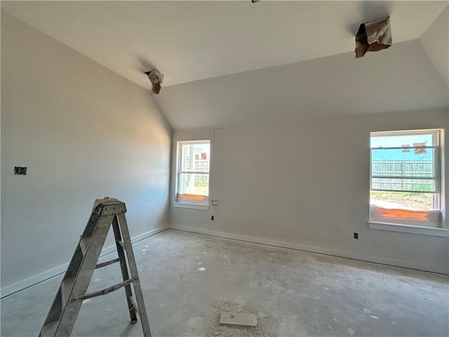 1937 Pinemont View Dr, Bryan, TX 77807 - unfurnished room with vaulted ceiling and concrete flooring