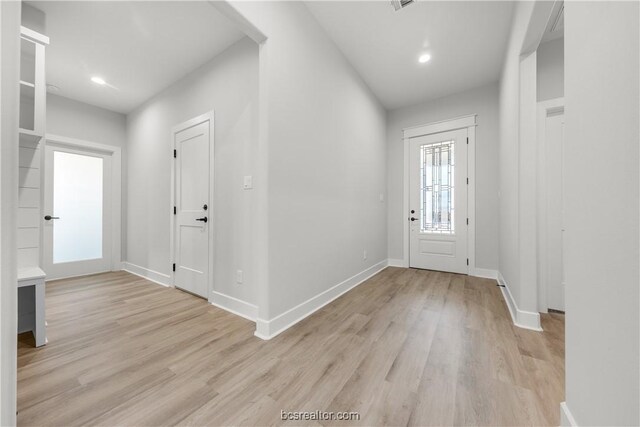 entryway featuring light wood-type flooring