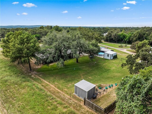 drone / aerial view with a rural view