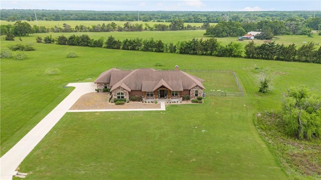 bird's eye view with a rural view