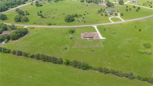 bird's eye view with a rural view