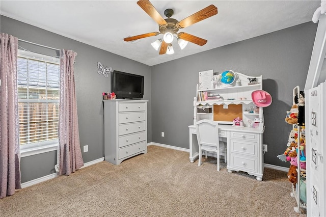 912 Emerald Dove Ave, College Station, TX 77845 - office space with light colored carpet, baseboards, and a ceiling fan