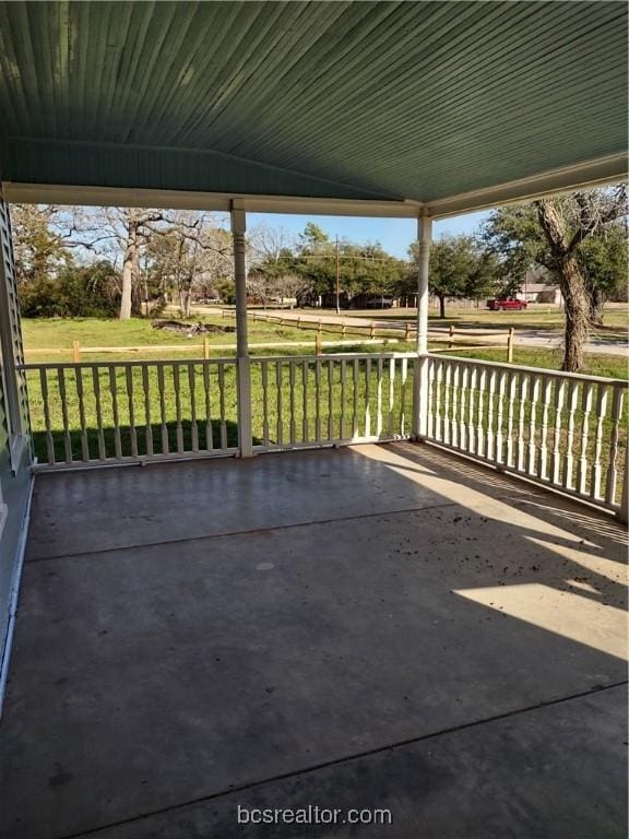 view of patio featuring a porch