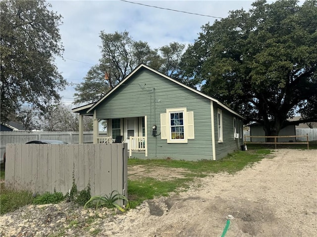 exterior space with covered porch