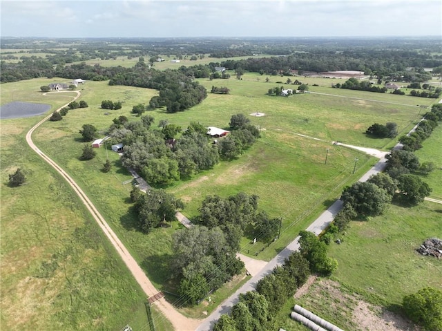 aerial view with a rural view