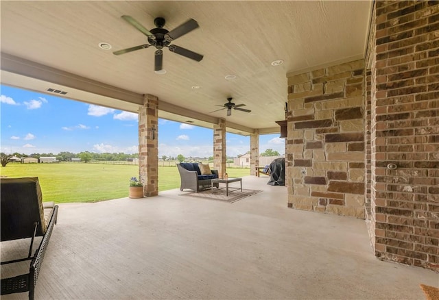 6997 Shirley Rd, Bryan, TX 77808 - view of patio featuring ceiling fan
