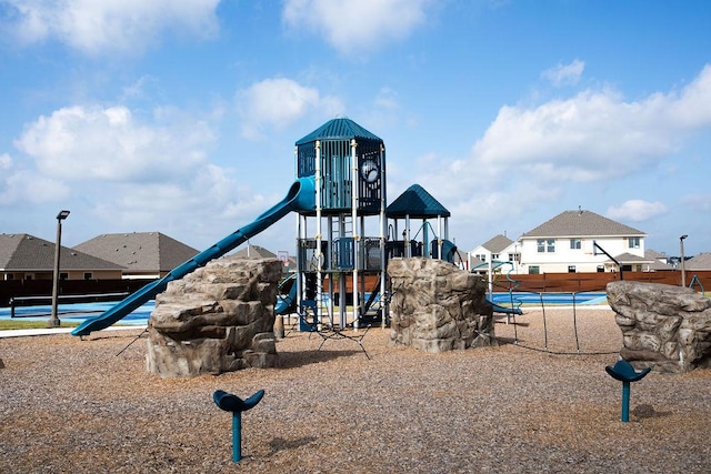 view of community jungle gym