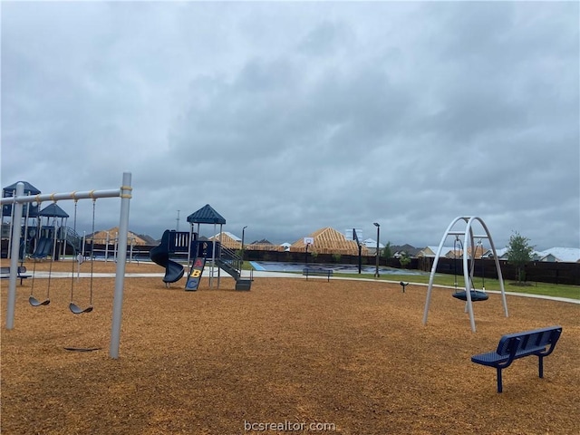 view of community jungle gym