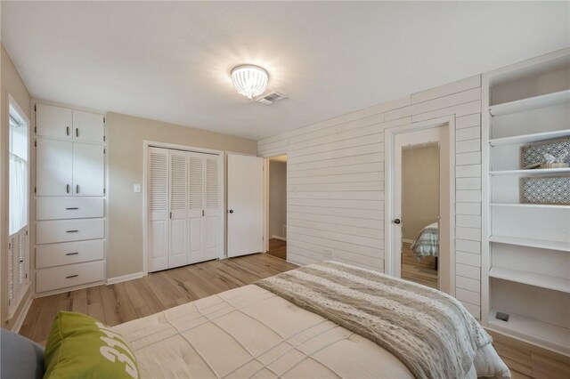 bedroom featuring light wood-type flooring