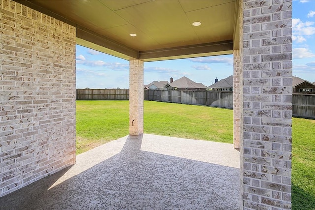 view of patio with a fenced backyard