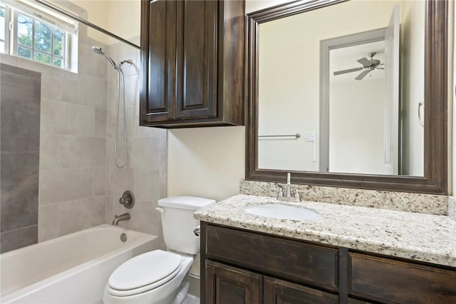 5217 Ruddy Duck Dr, College Station, TX 77845 - bathroom with vanity,  shower combination, and ceiling fan