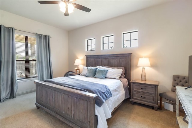 4205 Cripple Creek Ct, College Station, TX 77845 - bedroom featuring light carpet and a ceiling fan