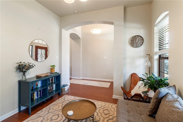 4205 Cripple Creek Ct, College Station, TX 77845 - entryway with arched walkways, wood finished floors, plenty of natural light, and baseboards