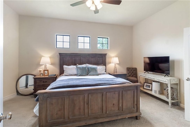 4205 Cripple Creek Ct, College Station, TX 77845 - bedroom featuring light colored carpet, baseboards, and a ceiling fan