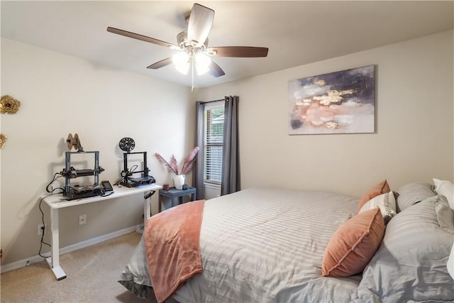 4205 Cripple Creek Ct, College Station, TX 77845 - bedroom with carpet, baseboards, and a ceiling fan