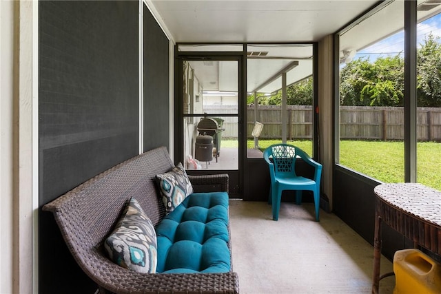 sunroom with a healthy amount of sunlight