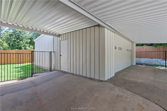 view of garage