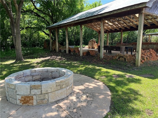1100 Maple, Calvert, TX 77837 - exterior space featuring an outdoor fire pit and a yard