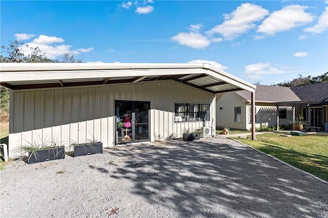 exterior space with a yard