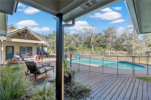 view of pool with a deck