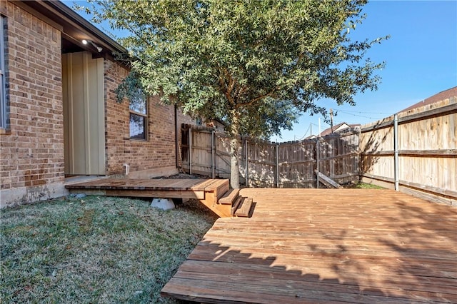 view of yard featuring a deck