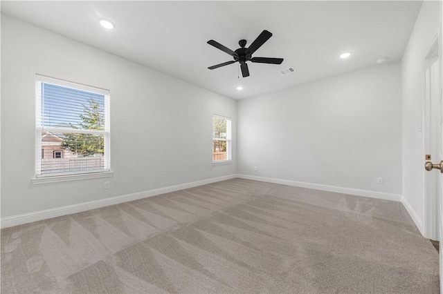 3702 Archer Falls Ct, College Station, TX 77845 - carpeted empty room featuring recessed lighting and a ceiling fan