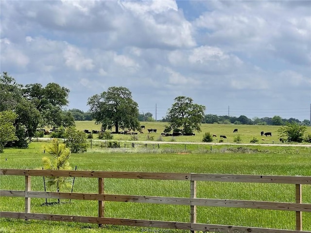 view of yard with a rural view