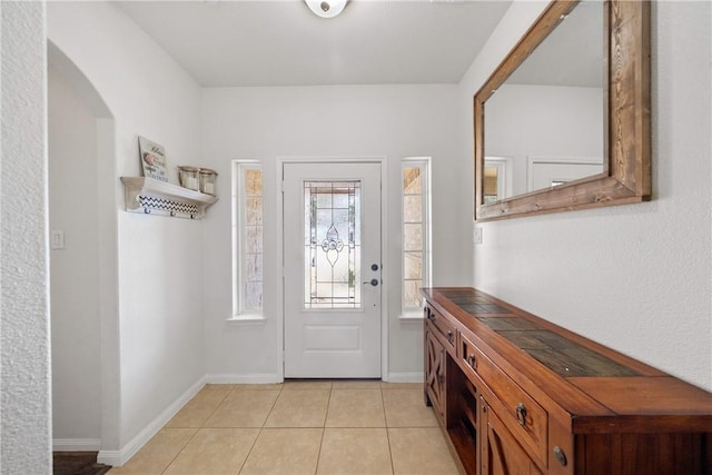 view of tiled entrance foyer