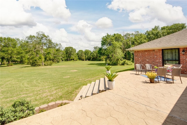 view of yard featuring a patio area