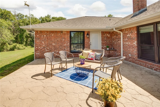view of patio with an outdoor hangout area