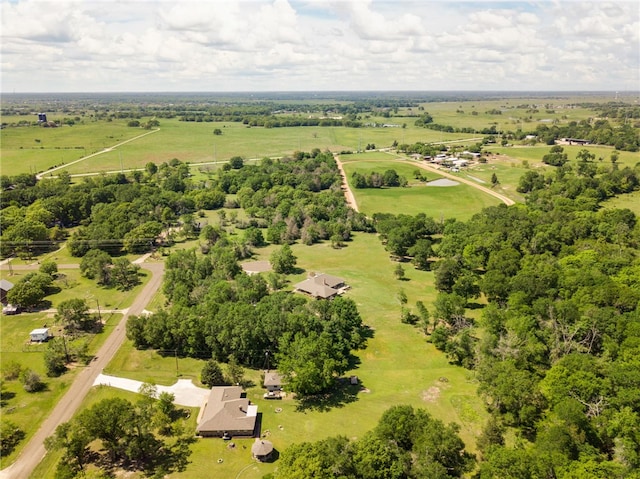 drone / aerial view with a rural view