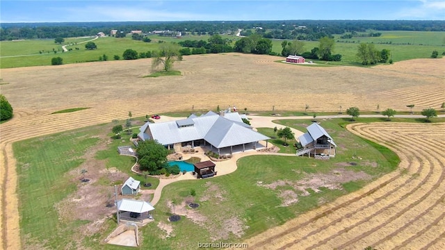 drone / aerial view featuring a rural view