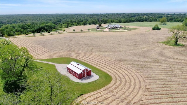 bird's eye view with a rural view