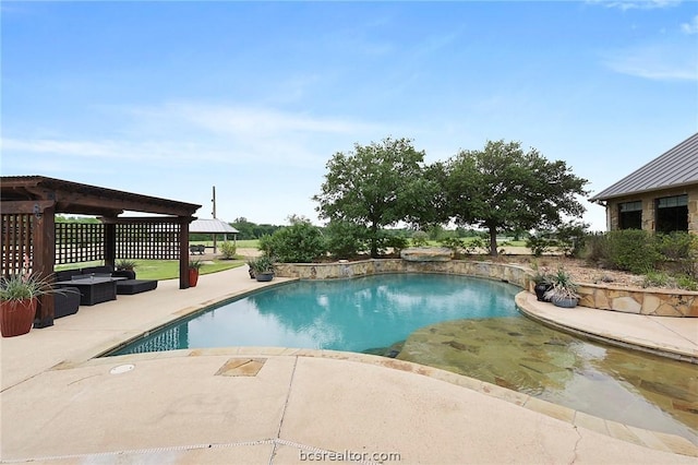 view of pool featuring a patio area