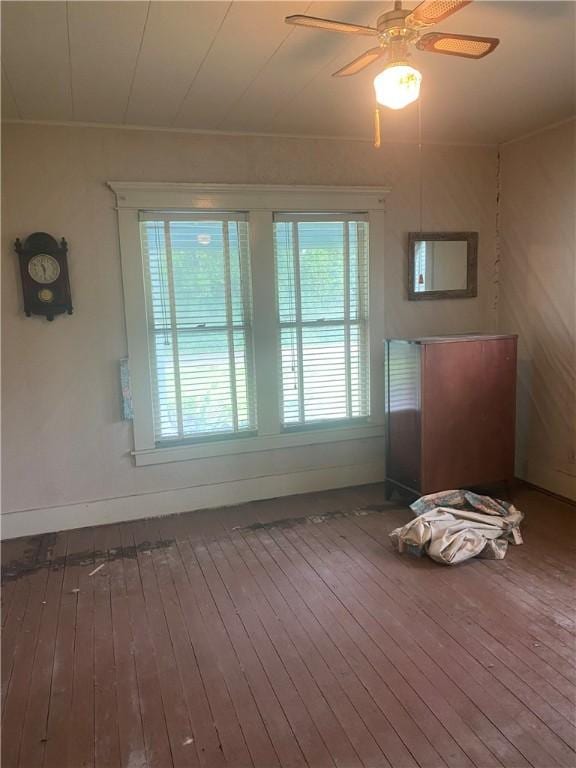 5225 Colorado St, Richards, TX 77873 - empty room with wood-type flooring and a ceiling fan