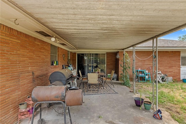 view of patio / terrace with outdoor dining area and area for grilling