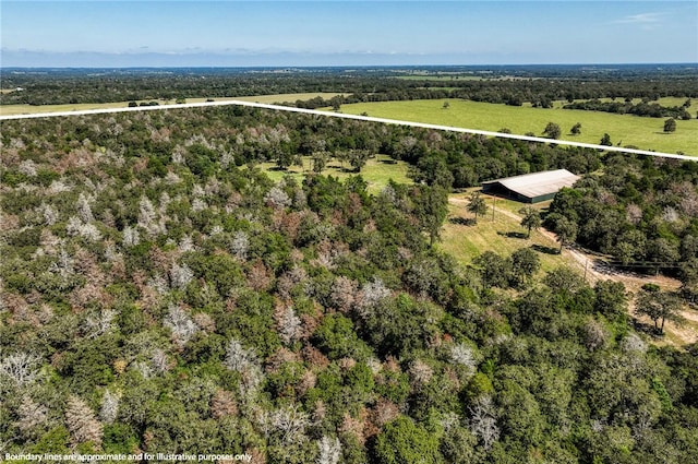aerial view featuring a rural view