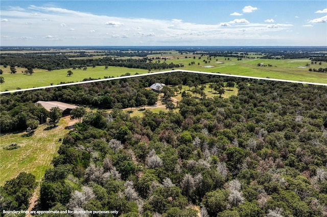 bird's eye view featuring a rural view