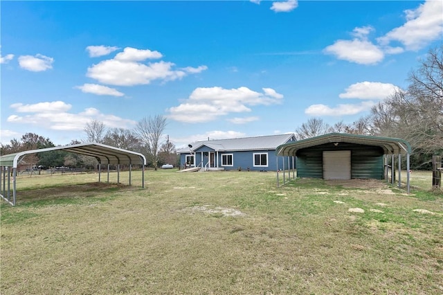 view of yard featuring a carport