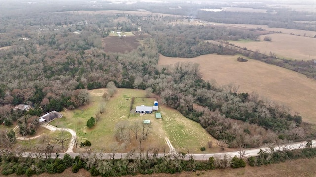 drone / aerial view with a rural view