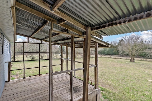 deck with a lawn