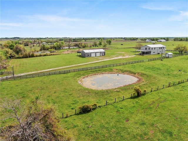 drone / aerial view featuring a rural view