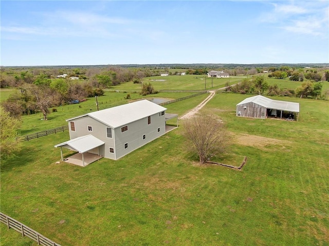 bird's eye view with a rural view