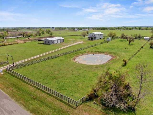 aerial view with a rural view