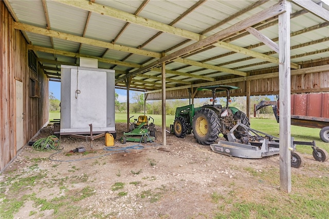 interior space with a carport