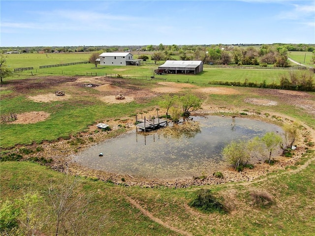 aerial view with a rural view