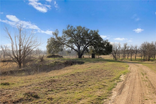 view of road with a rural view