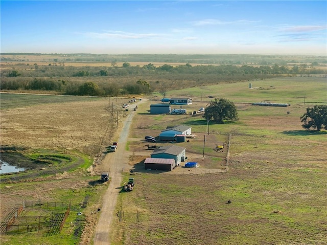 aerial view featuring a rural view